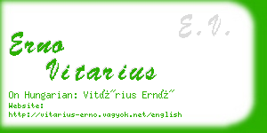 erno vitarius business card